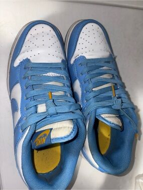 Nike Light Blue and White Kids Low-Top Sneakers